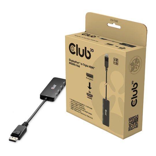 Club 3D DisplayPort to Triple HDMI Output Adapter