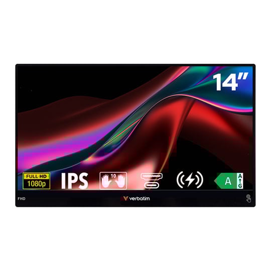 Verbatim 14" Portable IPS FullHD Touchscreen Monitor with Power Bank