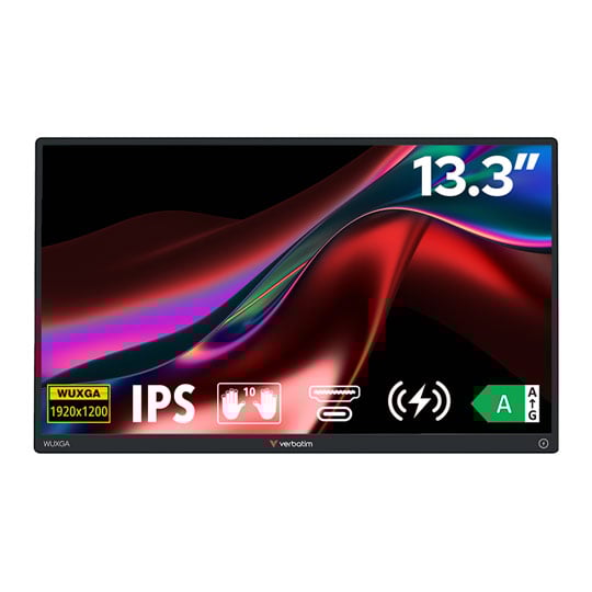 Verbatim 13.3" Portable IPS WUXGA Touchscreen Monitor with Power Bank