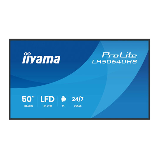 iiyama 50" ProLite LH5064UHS-B1AG 4K UHD Professional Digital Signage Display iiyama 50" ProLite LH5064UHS-B1AG 4K UHD Professional Digital Signage Display