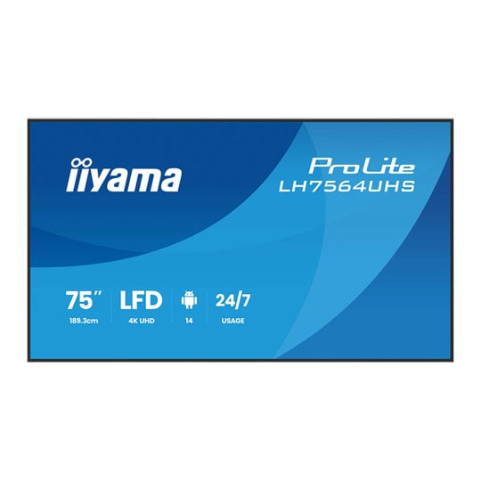 iiyama 75" ProLite LH7564UHS-B1AG 4K UHD Professional Digital Signage Display iiyama 75" ProLite LH7564UHS-B1AG 4K UHD Professional Digital Signage Display