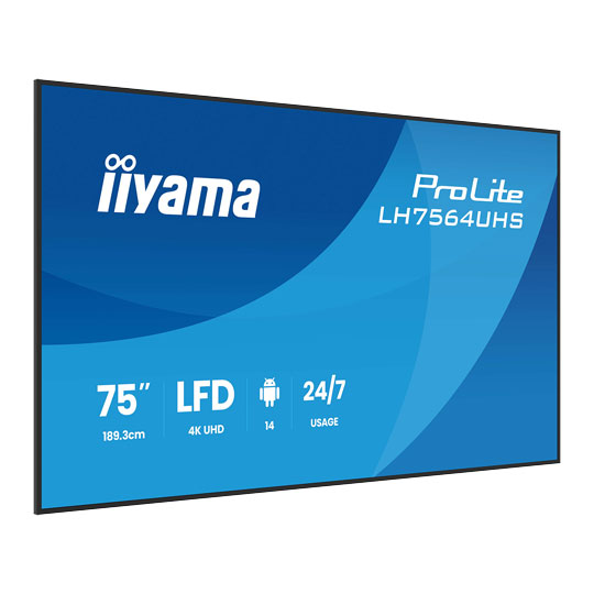 iiyama 75" ProLite LH7564UHS-B1AG 4K UHD Professional Digital Signage Display iiyama 75" ProLite LH7564UHS-B1AG 4K UHD Professional Digital Signage Display