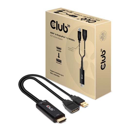 Club 3D HDMI to DisplayPort 1.2 4K60Hz Active Adapter Cable M/F