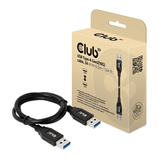 Club 3D 0.5M USB 3.2 Gen1 Type-A to USB Type-A Cable