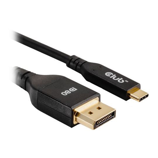 Club 3D 1m USB Type-C to DisplayPort 2.1 Bi-Directional VESA DP80 Certified Cable