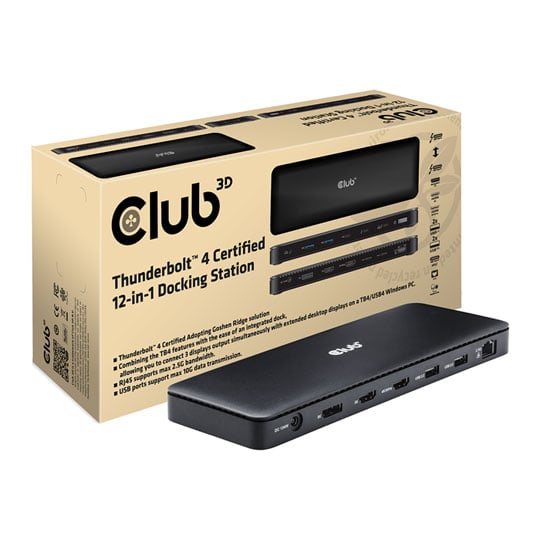 CLUB 3D Thunderbolt 4 Certified 12-in-1 Docking Station