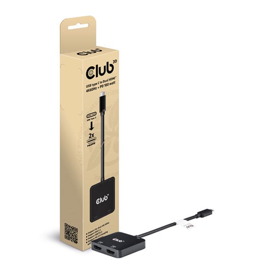 Club 3D USB Type C MST Hub to Dual HDMI 4K60Hz with PD3.0 100 Watt