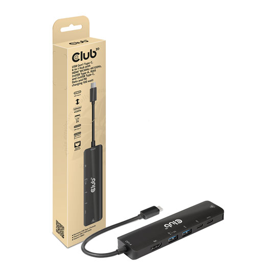 Club 3D 6-in-1 USB Type-C to HDMI / USB Type-A/C / RJ45 Hub
