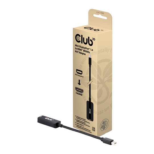 Club 3D Mini DisplayPort™ 1.4 (Male) to HDMI™ 8K 60Hz (Female) Adapter