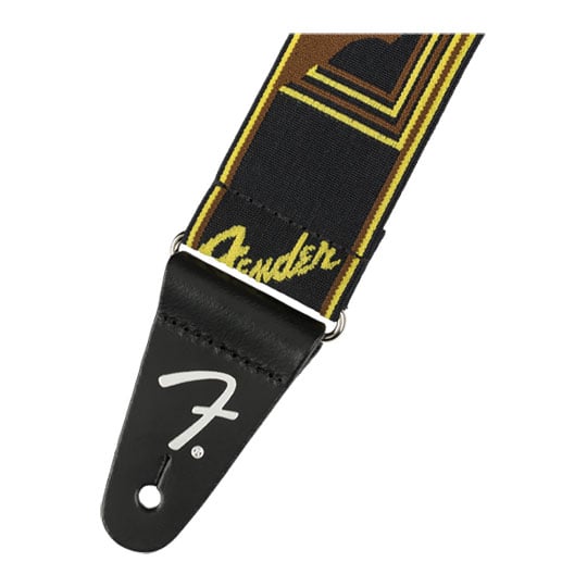 Fender 2" WeighLess Monogram Strap (Black/Yellow/Brown)