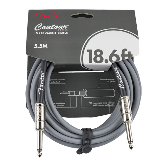 Fender Contour Instrument Cable, Inca Silver, 18.6 ft