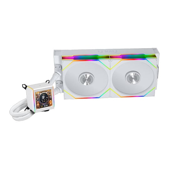 Lian Li Galahad II LCD 280 White with UNI FAN TL 140 Wireless ARGB Fans Lian Li Galahad II LCD 280 White with UNI FAN TL 140 Wireless ARGB Fans