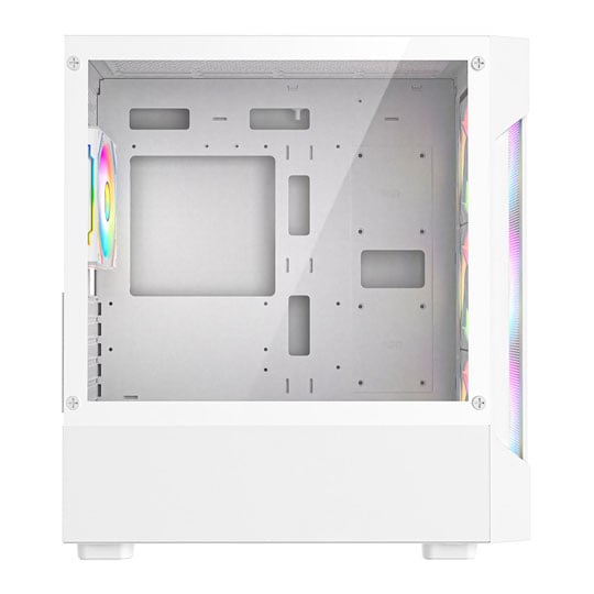 CIT Bolt White Mesh MicroATX PC Case with 4x ARGB Fans