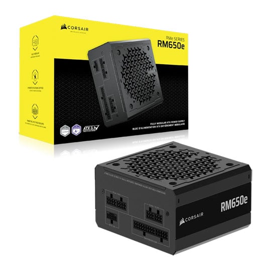 CORSAIR RMe Series RM650e (2025) 650 Watt Cybenetics Gold PCIe 5.1 ATX 3.1 PSU/Power supply