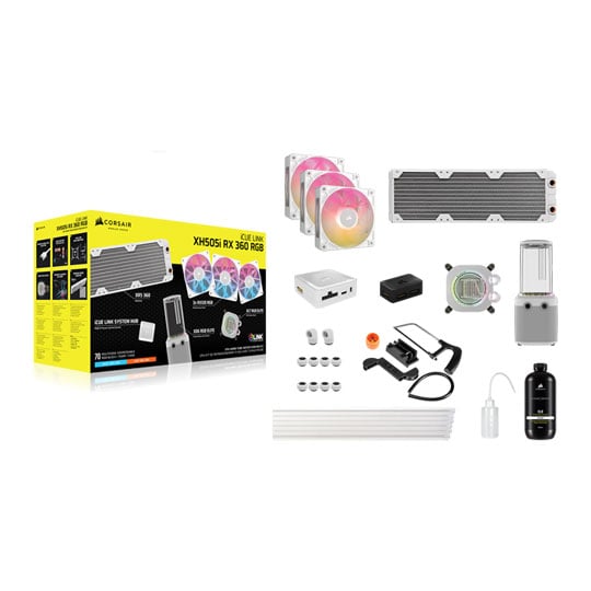 CORSAIR iCUE LINK XH505i RX 360 RGB Custom Cooling Kit - White