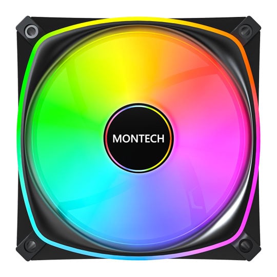 Montech AX120 Pro ARGB 120mm Black PWM Fan Triple Pack w/ Fan Hub