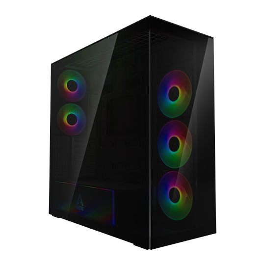 Arctic Xtender Black Tempered Glass w/o Vertical Mount Mid-Tower E-ATX Case