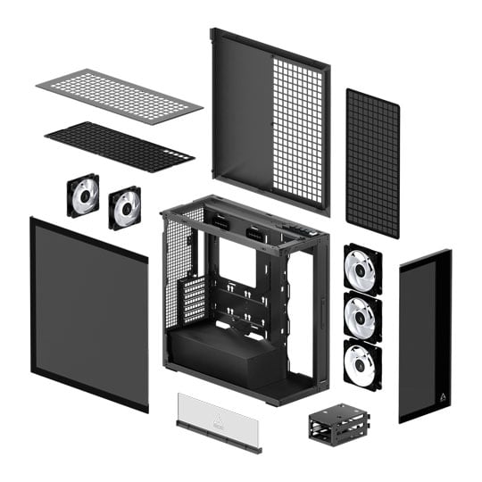 Arctic Xtender Black Tempered Glass w/o Vertical Mount Mid-Tower E-ATX Case : image 4