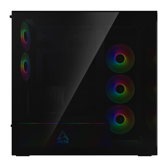 Arctic Xtender Black Tempered Glass w/ Vertical Mount Mid-Tower E-ATX Case