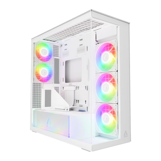Arctic Xtender White Tempered Glass w/ Vertical Mount Mid-Tower E-ATX Case