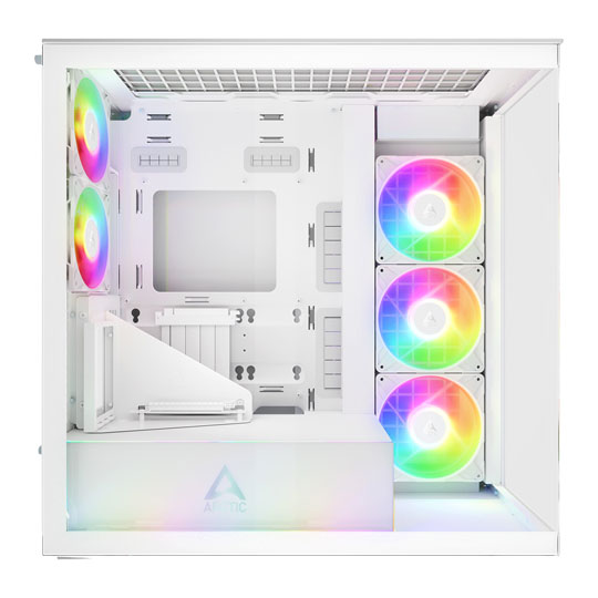 Arctic Xtender White Tempered Glass w/ Vertical Mount Mid-Tower E-ATX Case