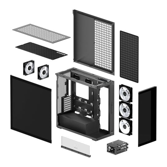 Arctic Xtender Mirror Black Tempered Glass w/o Vertical Mount Mid-Tower E-ATX Case : image 4