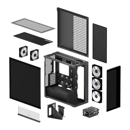 Arctic Xtender Mirror Black Tempered Glass w/ Vertical Mount Mid-Tower E-ATX Case : image 4