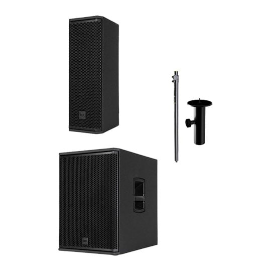 RCF - NXL 14-A & Sub15AX (Black) with Stand and Spacer