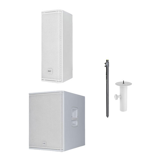 RCF - NXL 14-A & Sub15AX (White) with Stand and Spacer -