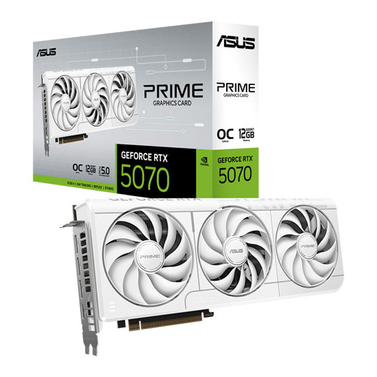 ASUS PRIME NVIDIA GeForce RTX 5070 White OC Edition 12GB Blackwell Graphics Card