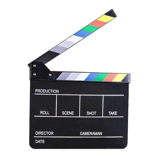E-Image Acrylic Clapperboard with Colour Clapper Sticks