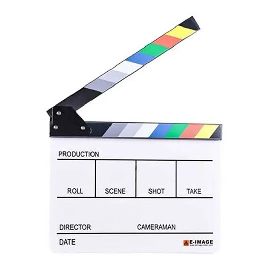 E-Image Acrylic Clapperboard with Colour Clapper Sticks