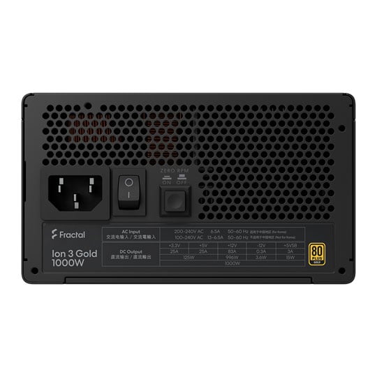 Fractal Design Ion 3 Gold 1000W Fully Modular 80+ Gold ATX 3.1 Black PSU / Power Supply : image 4