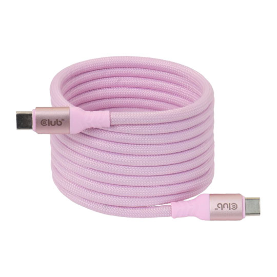 Club 3D USB-C 240W PD 3.1 Magnetic Cable - Pink
