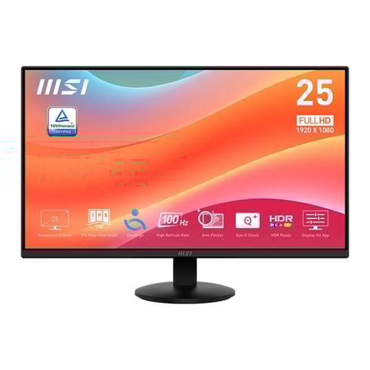 Open Box MSI PRO 25" FHD 100hz Adaptive Sync IPS Business & Productivity Class Monitor