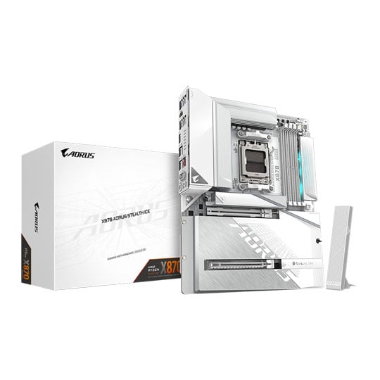 Open Box Gigabyte AMD X870 AORUS STEALTH ICE ATX Motherboard