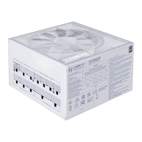 Lian Li SX Platinum 850W Fully Modular 80+ Platinum ATX 3.1 White PSU / Power Supply : image 3