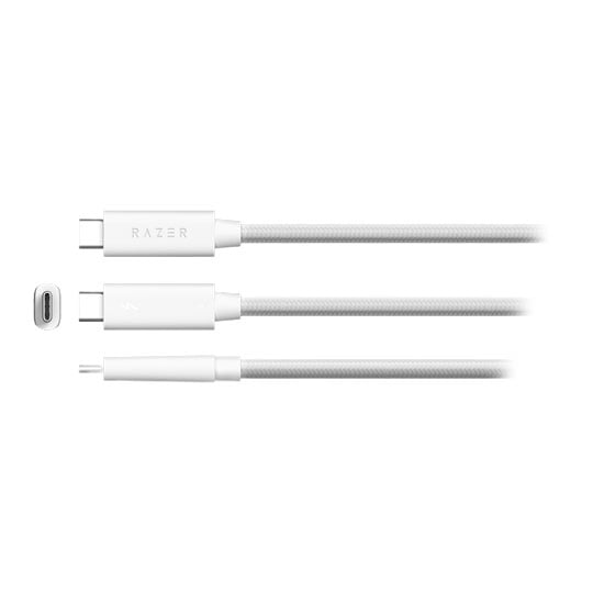 Razer 40Gb/s Thunderbolt 4 Cable 0.8m White Certified 100W PD
