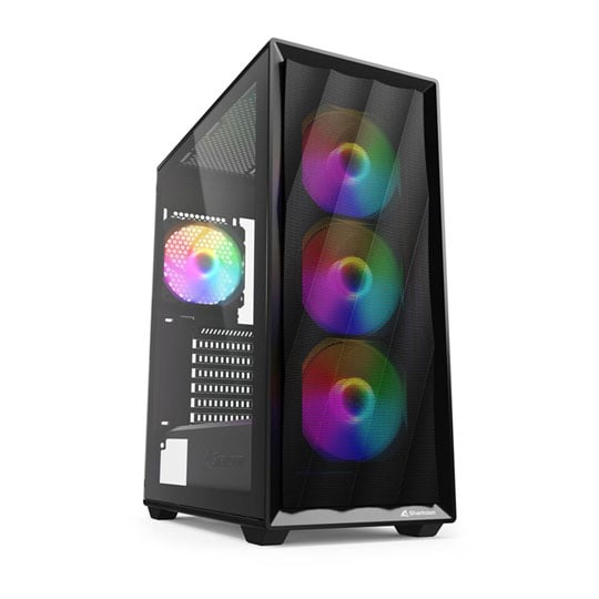 Sharkoon VK4 Rainbow RGB Black Mid Tower Tempered Glass Chassis Sharkoon VK4 Rainbow RGB Black Mid Tower Tempered Glass Chassis