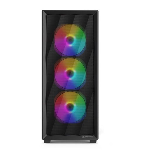 Sharkoon VK4 Rainbow RGB Black Mid Tower Tempered Glass Chassis Sharkoon VK4 Rainbow RGB Black Mid Tower Tempered Glass Chassis