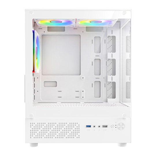 CiT Celsius Tempered Glass White MicroATX Tower Gaming Case CiT Celsius Tempered Glass White MicroATX Tower Gaming Case