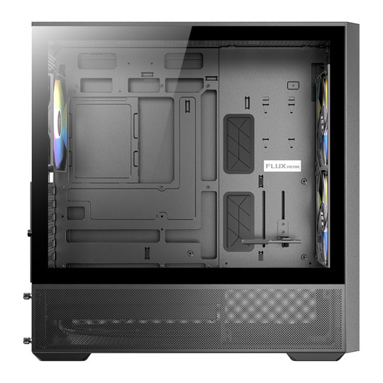 Antec Flux Rear Mid Tower Tempered Glass Black / Wood PC Gaming Case