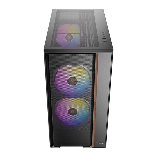 Antec Flux Rear Mid Tower Tempered Glass Black / Wood PC Gaming Case : image 3