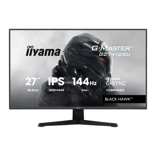 iiyama 27" G2741QSU-B1 G-Master BLACK HAWK  QHD 144Hz Adaptive Sync IPS Gaming Monitor