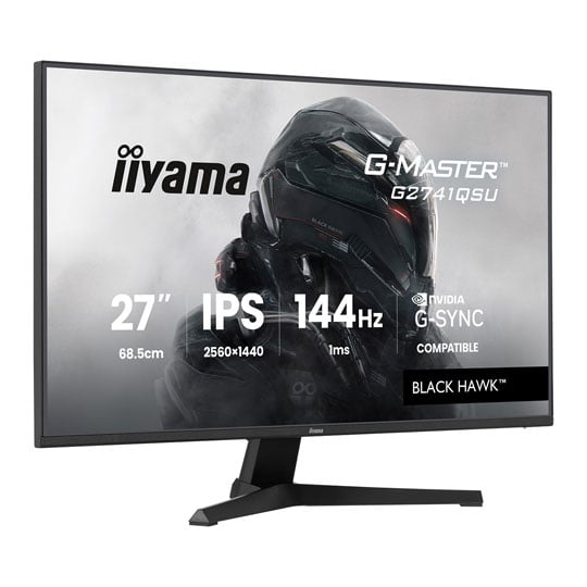 iiyama 27" G2741QSU-B1 G-Master BLACK HAWK  QHD 144Hz Adaptive Sync IPS Gaming Monitor
