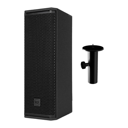 RCF NXL 14-A Compact Active Point Source Speaker (Black) + Stand Adapter