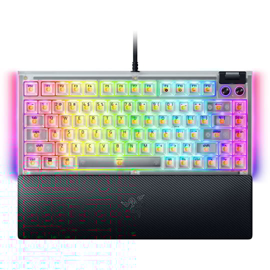 Razer BlackWidow V4 75% Orange Switch Phantom White Mechanical Gaming Keyboard- US Layout