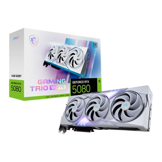 Open Box MSI NVIDIA GeForce RTX 5080 16GB GAMING TRIO OC WHITE Blackwell Graphics Card