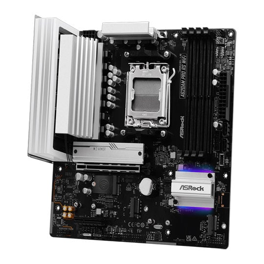 ASRock A620AM Pro RS WIFI DDR5 PCIe 4.0 microATX Motherboard : image 3