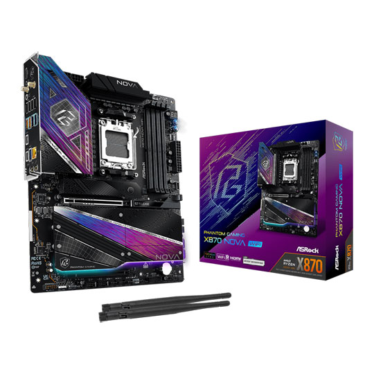 ASRock AMD X870 Nova WiFi 7 AM5 DDR5 PCIe 5.0 ATX Motherboard